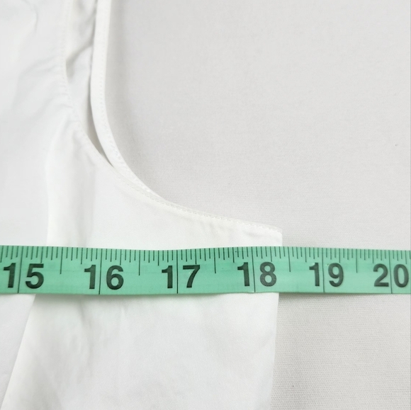 Talbots Petites Sleeveless Top Pleated Scoop Neck Tank Blouse Cream 12P Cotton - Picture 10 of 10